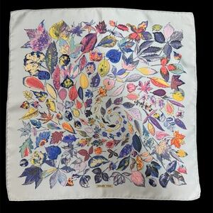 Hermès Paris Feuilles d'Automne Silk Sceau, 16" Pochette Botanical leaves-NEW